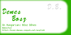 denes bosz business card